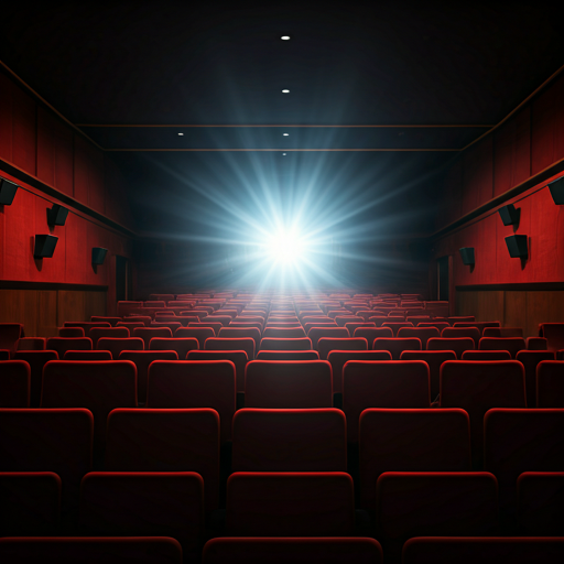 Cinema theater with red velvet seats